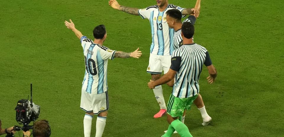 Jugadores de Argentina celebrando un gol