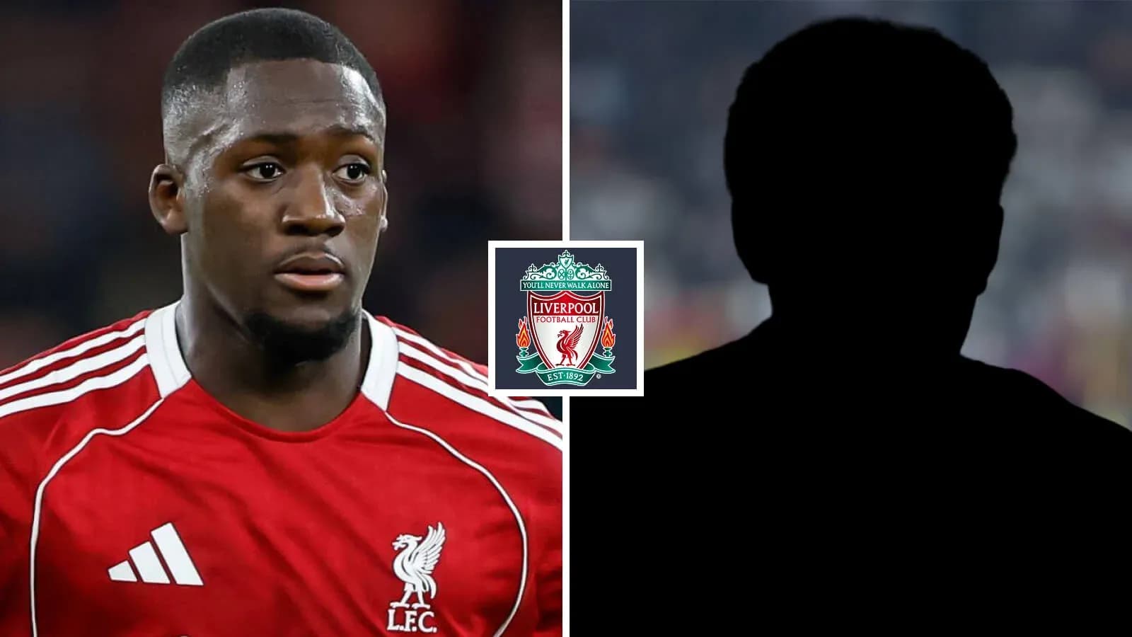 Jugador de Liverpool con camiseta roja y logo del club Jugador de Liverpool con camiseta roja y logo del club