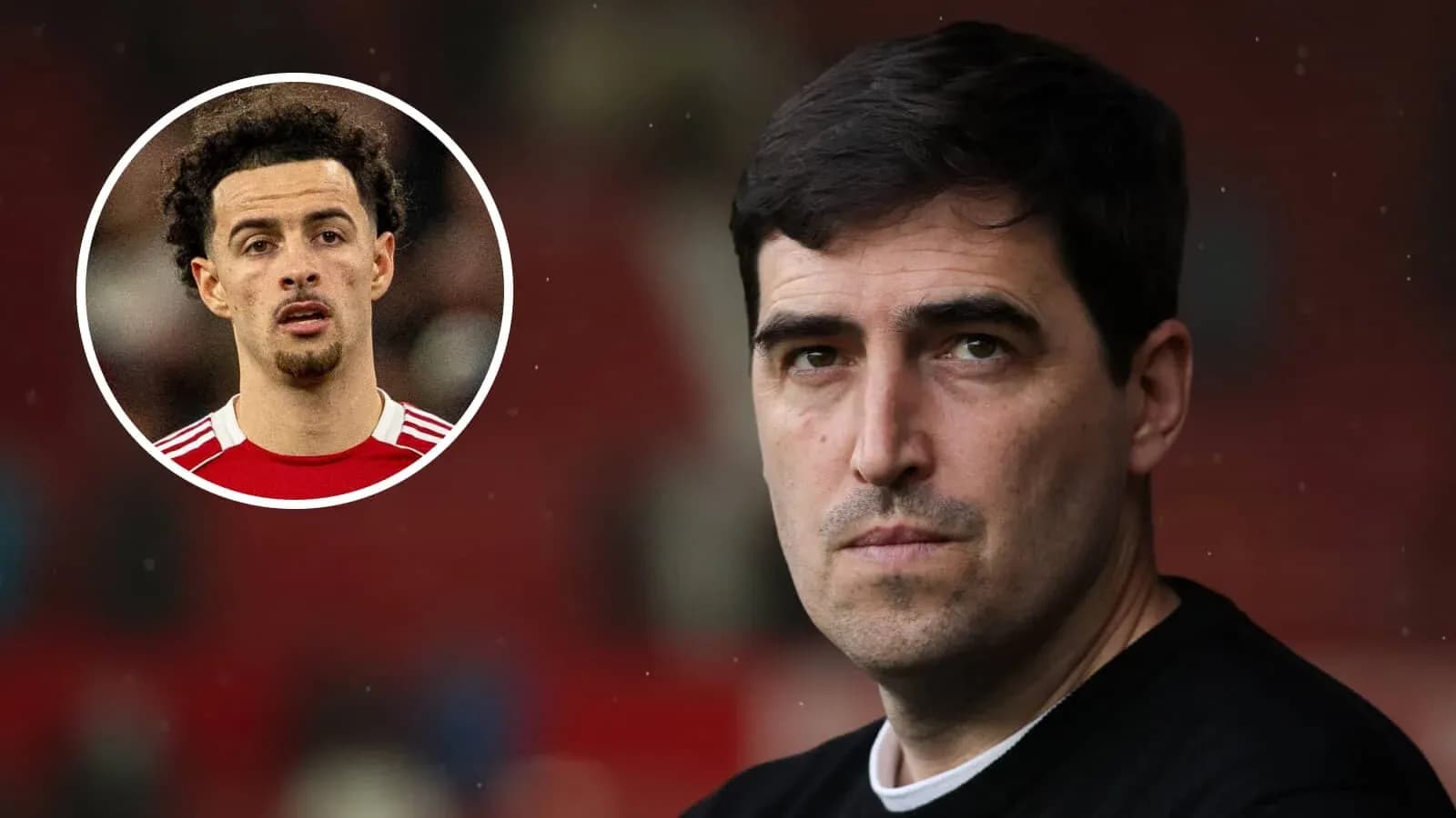 Entrenador mirando mientras jugador observa desde el fondo Entrenador mirando mientras jugador observa desde el fondo