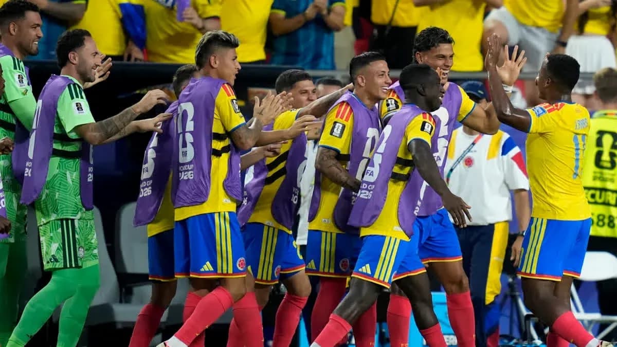 Jugadores de Colombia celebrando en el Mundial 2026 Jugadores de Colombia celebrando en el Mundial 2026