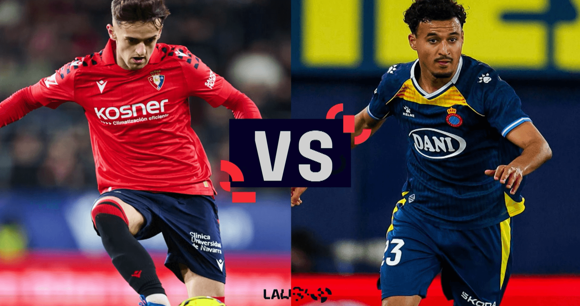 Jugadores de Osasuna y Espanyol en acción Jugadores de Osasuna y Espanyol en acción