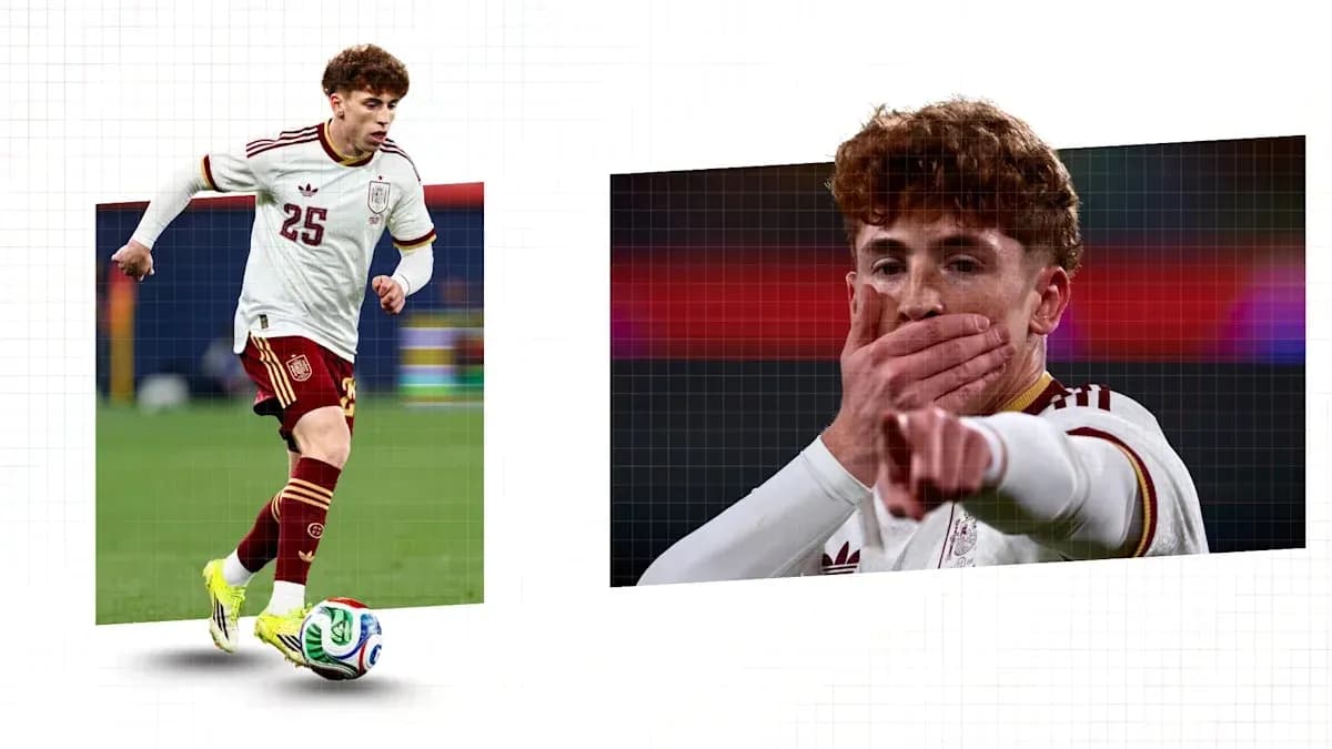 Jugador de España corriendo y señalando hacia la cámara Jugador de España corriendo y señalando hacia la cámara