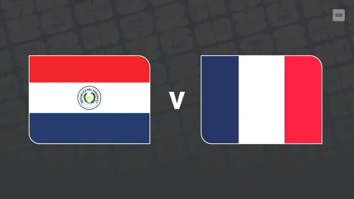 Banderas de Paraguay y Francia para el partido Banderas de Paraguay y Francia para el partido
