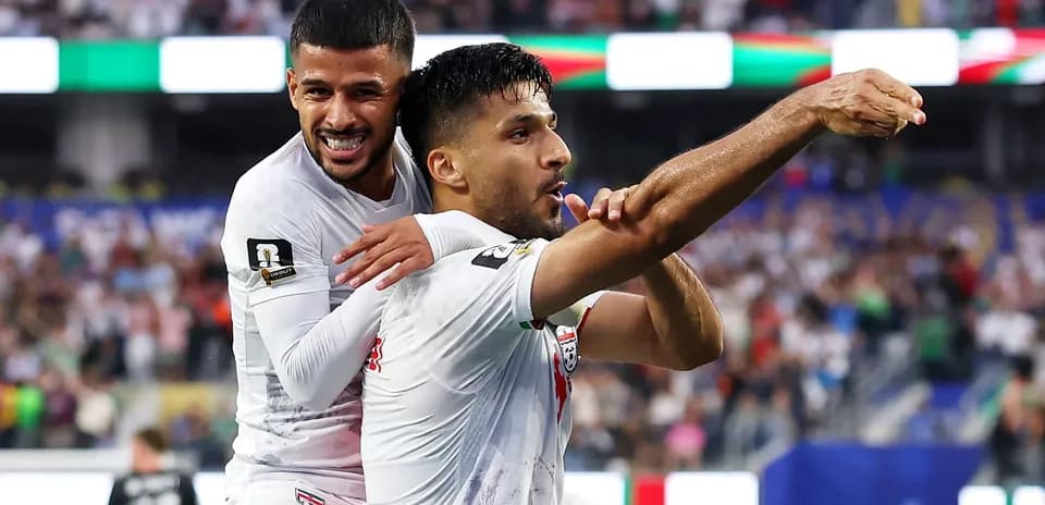 Jugadores de Irán celebrando un gol en el partido Jugadores de Irán celebrando un gol en el partido