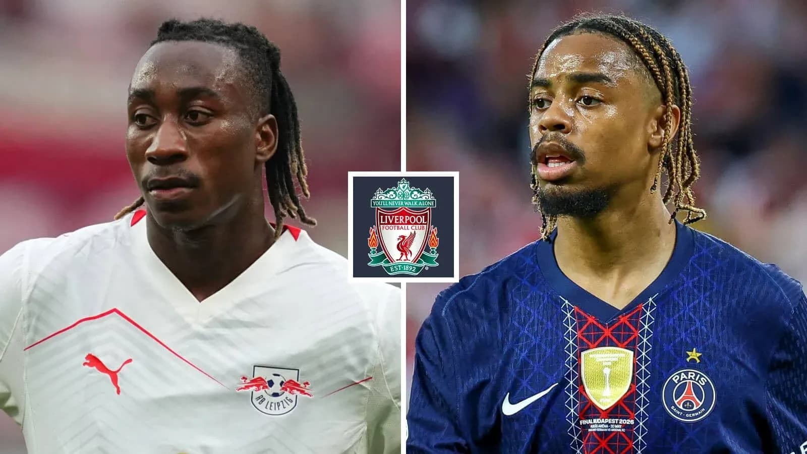 Jugadores de RB Leipzig y PSG en acción Jugadores de RB Leipzig y PSG en acción