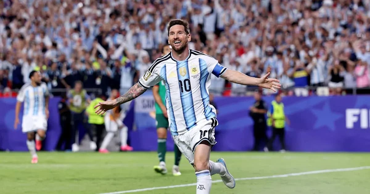 Jugador argentino celebrando un gol en el partido Jugador argentino celebrando un gol en el partido